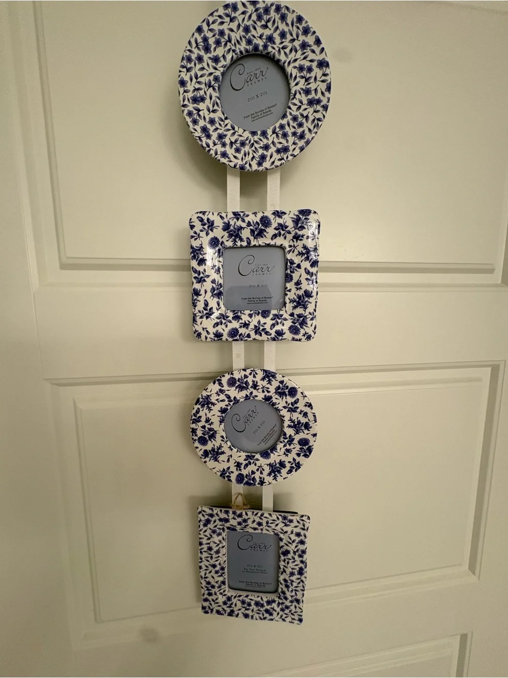 Carr Floral Blue & White Hanging Photo Frame Set